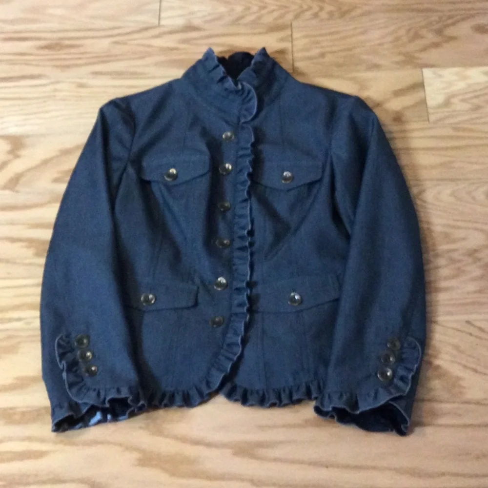8 Randy Kemper Ruffled Gray Jacket - Picture 3 of 16